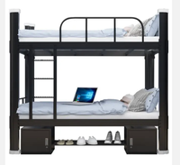 Mobilier Offre Spéciale Lit superposé TRIPL Lit à deux étages en métal Cadre Queen Size en acier Mur pliant Besi Bett