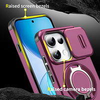 Étui OMEVE pour OPPO Reno 16 Pro Reno16 F Reno15 Pro Max avec support anneau et cache-caméra coulissant, protection antichoc double couche