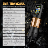 Mesin Tato Nirkabel Profesional XNET C2/C3 2.0-4.2mm dengan Stroke yang Dapat Disesuaikan, Rotary Pen, Baterai Ganda untuk Pemula