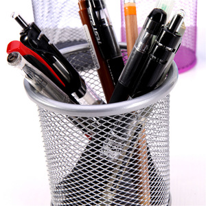 Porte-stylo en fer forgé coloré, en métal ajouré rond, pour fournitures scolaires, bureau, rangement et ornement de bureau - Product Image 4