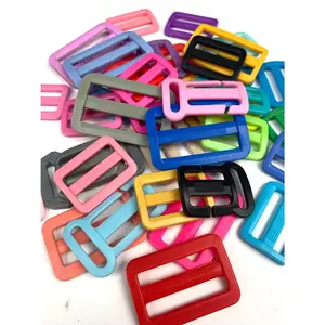 High Plastic Webbing Slide Tri-Glide With Teeth Belt Buckle For Bag Straps Plastic Square Slider For Strap Webbing