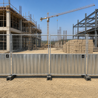 Panneaux de clôture temporaire galvanisés, demi-maille, tôle ondulée, anti-boue, barrière de protection pour chantier de construction