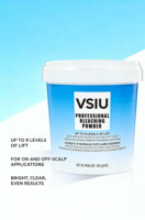 VSIU OEM Profesional Bubuk Pemutih Rambut Permanen Biru Organik Pencerah Bebas Amonia Pewarna Rambut Pemutih Rambut