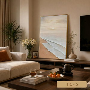 Peinture murale de paysage de plage en soie, directement de l'usine, art décoratif côtier de luxe, fabricant vietnamien OEM ODM - Product Image 3