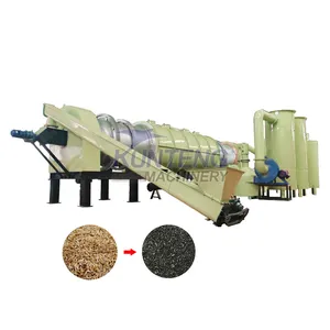 Industrial Multi Continuous Peach Stone Bagasse Rice Husk Continuous Biomass Carbonization Furnace