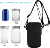 Sac isotherme personnalisé en néoprène pour bocal Mason, pochette isolante pour bocal Mason, housse pour bouteille en verre avec sangle réglable
