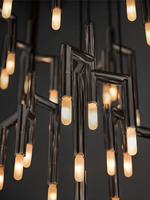 Lustre suspendu LED moderne à 10 lumières, design ovale contemporain, pour salle à manger, escalier, plafond