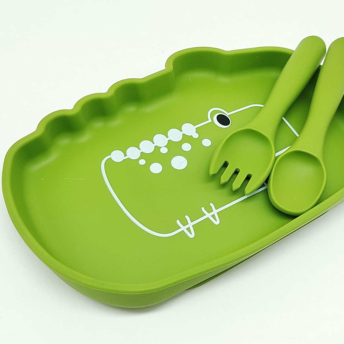 Assiette Crocodile, Vert Herbe