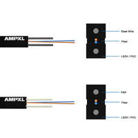 Fiber Optic Drop Cable GJYXCH LSZH 3 Steel 2 Core Wire Outdoor FRP Strength Indoor Application FTTH 1 Core