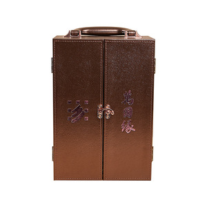 Yongyue Packaging Luxury Liquor <b>Gift</b> <b>Box</b> Single <b>Bottle</b> Double Door PU Leather Customizable Design For Gifting - Product Image 3