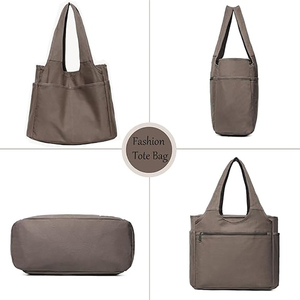 Sac fourre-tout en toile de coton grande capacité, sacs à bandoulière décontractés pour le travail, la salle de sport, la <span class=keywords><strong>plage</strong></span>, les voyages, les courses, <span class=keywords><strong>l</strong></span>'université - Product Image 2