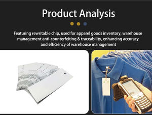 Incrustation certifiée ARC UHF RFID Vêtements Étiquette volante U <span class=keywords><strong>CODE8</strong></span> Puce 128 Bits EPC Passif Réinscriptible - Product Image 4