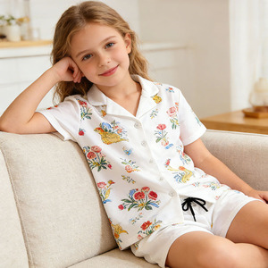 Conjunto de Pijama Infantil Personalizado por Sublimación, Camisa de Manga Corta con Botones y Solapas, Pantalones Cortos, Ropa de Dormir Transpirable de Verano, Personalizable - Product Image 4