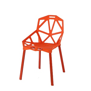 Cheap Price Wholesale <strong>Dining</strong> Room Furniture Geometric Hollow Minimalist Modern <strong>Orange</strong> Metal <strong>Dining</strong> <strong>Chairs</strong> - Product Image 1