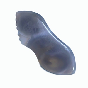 Planche de massage Gua Sha en agate naturelle en forme de lèvre avec bord dentelé pour le visage et le cuir chevelu, points d'acupuncture, spa à domicile - Product Image 4