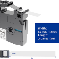 Rubans de remplacement TZE 12 mm, cassette de ruban Tz-631TZ631 TZE631 pour imprimantes d'étiquettes