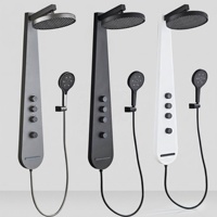 Système de douche thermostatique gris anthracite, ensemble de douche multifonction avec affichage numérique de la température pour salle de bain à domicile