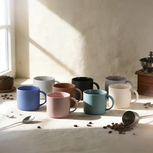 Set di Quattro Tazze in Ceramica Blu Navy, Tazze da Caffè e Tè in Porcellana Opaca con Manico a Ciambella - Product Image 4