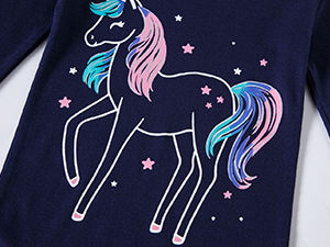 Set di pigiami per ragazze 2 pezzi pigiami personalizzati <span class=keywords><strong>con</strong></span> stampa <span class=keywords><strong>unicorno</strong></span> manica lunga <span class=keywords><strong>con</strong></span> pantaloni morbidi indumenti da notte per ragazze - Product Image 3