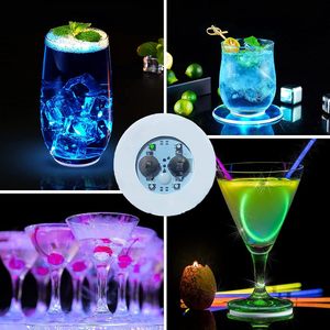 Custom logo 6cm 4pcs Led Beads Led Sticker <b>Light</b> up Bottle Sticker <b>Beer</b> Glow in Dark Party Glass Sticky LED Coaster - Product Image 5