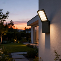 Applique murale de jardin LED extérieure étanche à intensité variable en aluminium moulé sous pression avec diffuseur en polycarbonate
