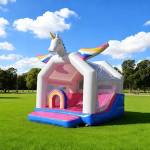 Fournitures de garderie DFRL, trampoline d'extérieur, château gonflable arc-en-ciel, équipement de terrain de jeu, château gonflable à thème de dessin animé - Product Image 1