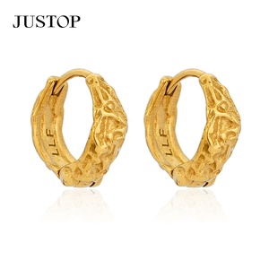 Pendientes de aro de moda OEM/ODM, impermeables, de acero inoxidable, chapados en oro, hipoalergénicos, proveedor de joyería de moda, soportes para pendientes - Product Image 1