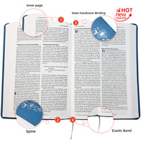 Bible artistique dévotionnelle bilingue avec impression couleur, reliure en cuir PU personnalisée, Bible de poche Nkjv