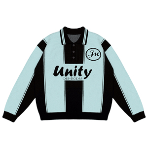Maglione da Uomo Personalizzato OEM ODM Autunno Inverno con Jacquard a Lettere, Pullover a Maniche Lunghe con Collo a <span class=keywords><strong>Polo</strong></span> - Product Image 6
