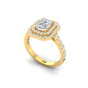 Bague de luxe plaquée or 10 carats avec diamant solitaire CVD cultivé en laboratoire, design élégant et classique pour les cadeaux de fiançailles et de mariage pour femmes - Product Image 4