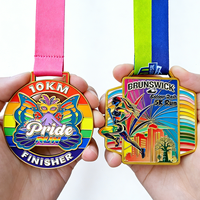 Médaille de récompense personnalisée en métal pour la course à pied (5 km, 10 km, demi-marathon) avec ruban – Fabrication sur mesure