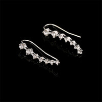Version coréenne de bijoux haut de gamme Dangle & Chandelier drame avec le même strass longues boucles d'oreilles de mariée pour la saint-valentin