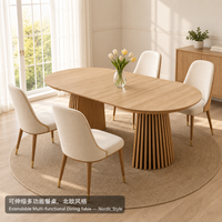 Table à manger extensible nordique en bois massif, ovale, pour 4 à 12 personnes, mobilier moderne, tableau des ventes