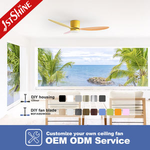 Ventilador de Techo LED 1stshine con Aspas de Colores Mixtos, Diseño DIY, Ventilador de Techo Decorativo con Luz LED - Product Image 4