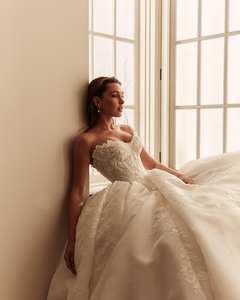 Милое свадебное платье MW178, Новое свадебное платье без бретелек, с открытыми плечами, арабские Роскошные Аппликации, кружевное свадебное платье, свадебное платье - Product Image 6