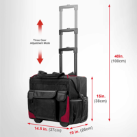 Sac de transport robuste avec poignée télescopique, poches extérieures et rangement facile pour outils – Sac à outils pour électricien
