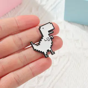 Cartoon little dinosaur dripping oil enamel pin badge brooch anti-exposure bag clothing versatile jewelry spot wholesale