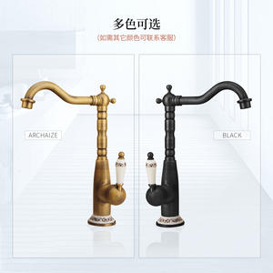 ก๊อกน้ำอ่างล้างหน้าเซรามิกแบบคลาสสิก ด้ามจับเดี่ยว ทองเหลือง ติดตั้งบนเด็คแบบรูเดียว หมุนได้ 360 องศา - Product Image 5