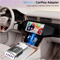 Adaptador Inalámbrico PIX-LINK 2 en 1 para CarPlay y Android Auto, Caja Inteligente con IA para Sistemas Inteligentes de Automóviles, para CarPlay con Cable
