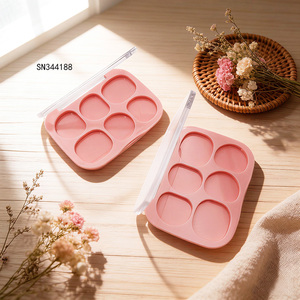 Estuche de Maquillaje Rosa para Sombras de Ojos, Compacto Vacío para Polvos, Paleta de 6 Sombras, Caja Cosmética - Product Image 3
