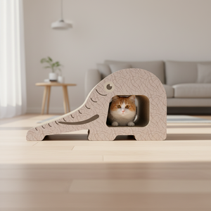 Elephant Shape Modern Eco-Friendly <strong>Cat</strong> <strong>Scratching</strong> House Multifunctional Grab Board Bell Toy Corrugated Paper Bed <strong>Cat</strong> Climbing - Product Image 2