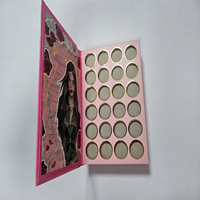 Palette à paupières vide rose vif multi-plis portable, tendance, pour le montage DIY de cosmétiques faits main