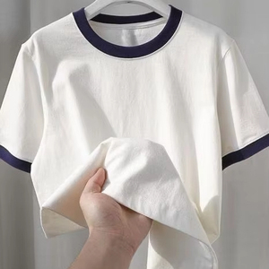 T-shirt bianche <span class=keywords><strong>Slim</strong></span> <span class=keywords><strong>Fit</strong></span> da <span class=keywords><strong>uomo</strong></span> in cotone pesante aderente Tee Shorts Tee Shorts manica T-shirt da <span class=keywords><strong>uomo</strong></span> <span class=keywords><strong>abbigliamento</strong></span> - Product Image 1