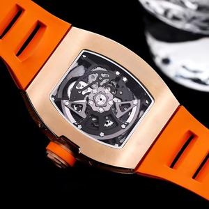 Nouvelle Arrivée 2026 Montre Mécanique de Luxe Or Rose pour Homme, Mouvement Automatique Squelette Tonneau, Montre-Bracelet Entièrement Sertie de Diamants - Product Image 4