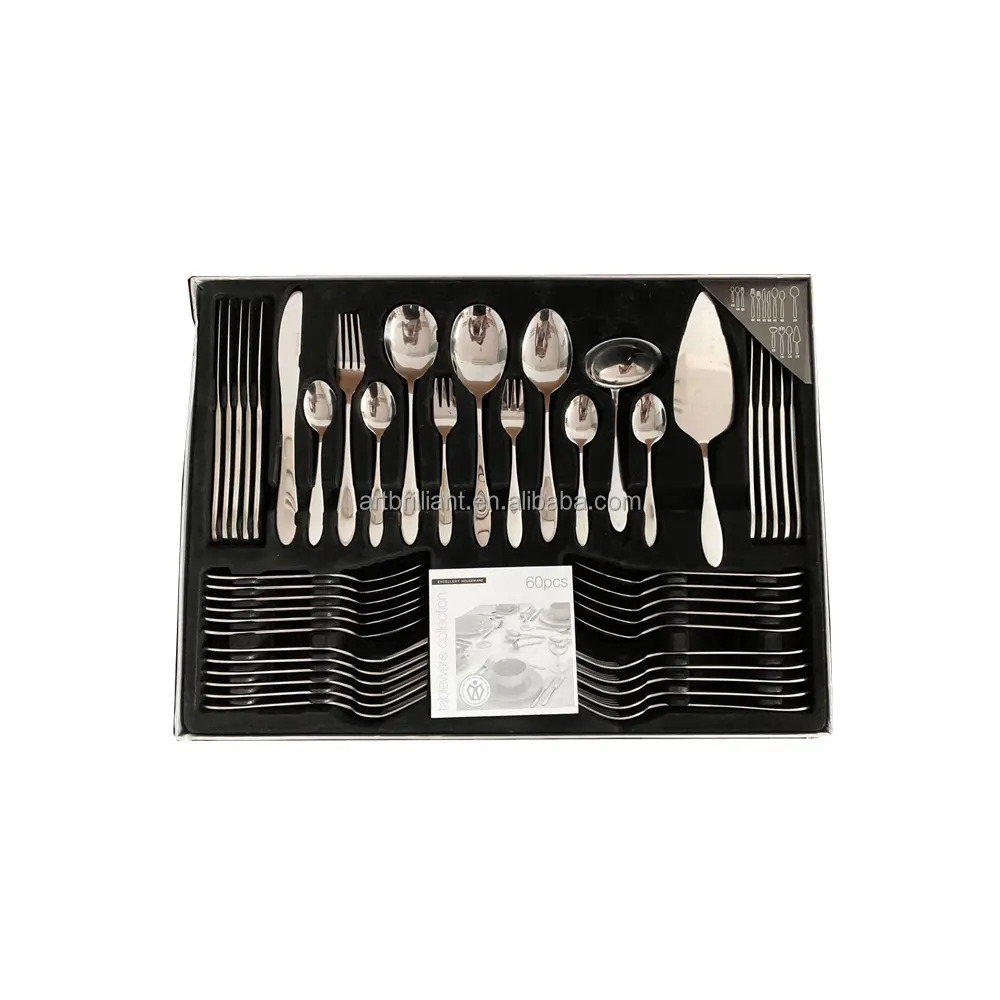 40-piece silverware set with tray cutlery sets foldable 60 pcs cutlery set