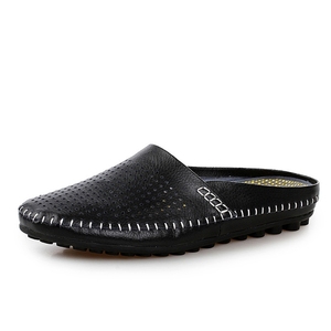 Chaussons décontractés <span class=keywords><strong>pour</strong></span> hommes en cuir de vache brut, à bout ouvert, mocassins, chaussures en cuir véritable <span class=keywords><strong>pour</strong></span> l'extérieur, vente chaude - Product Image 4