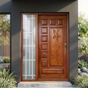 Porte d'entrée en bois massif Golden Aero GA-43S avec panneau latéral en verre, design moderne, porte extérieure - Product Image 1