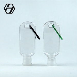 <span class=keywords><strong>Vide</strong></span> En Plastique Pet L'alcool 30ml 50ml Poche Porte-clés Bouteille Désinfectant pour les mains Avec Clip Mousqueton - Product Image 3