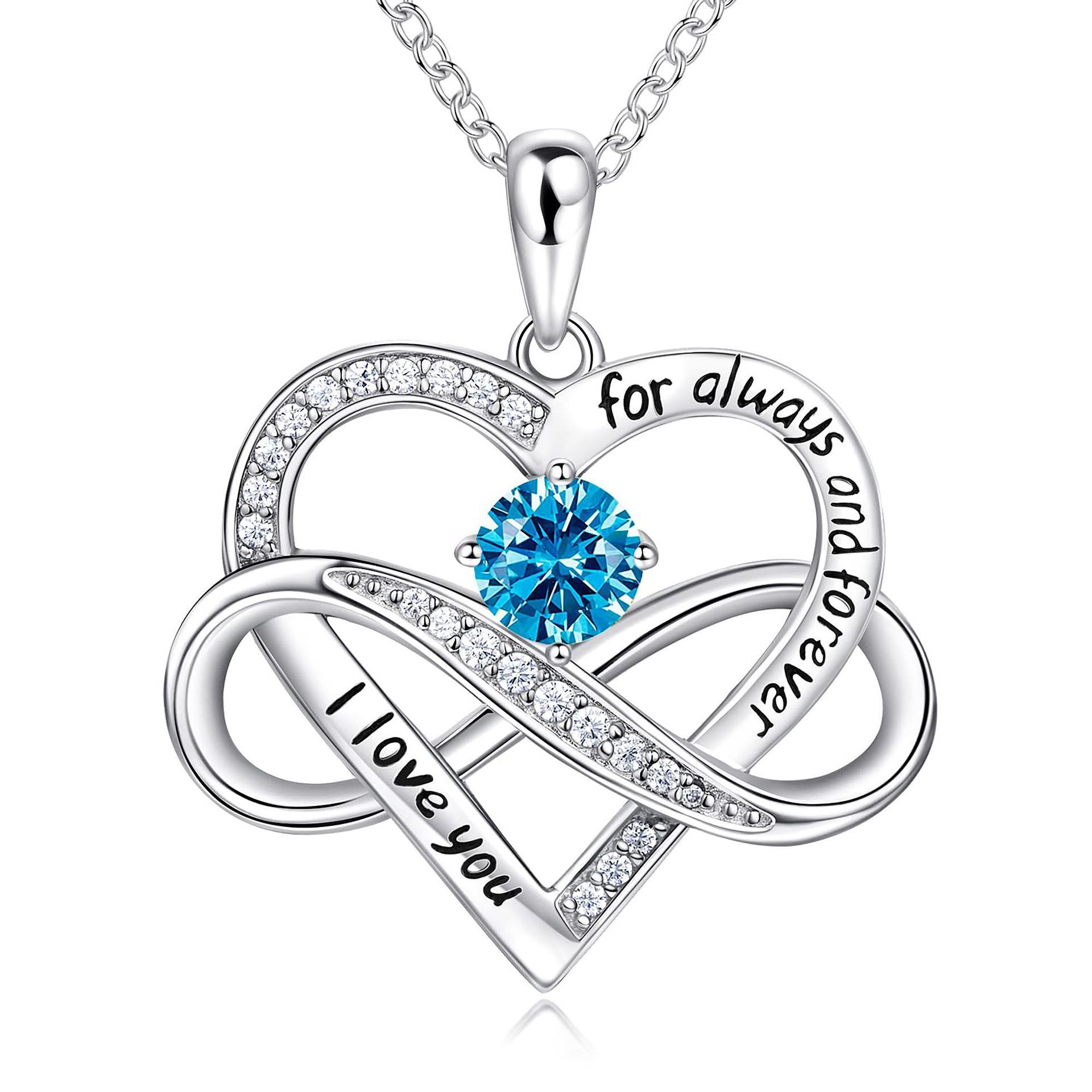 Necklace white and blue diamonds
