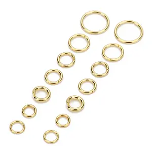 100Pcs/preço de fábrica Por Atacado banhado a ouro de aço inoxidável anel de salto aberto anel fechado de jóias fazer acessórios